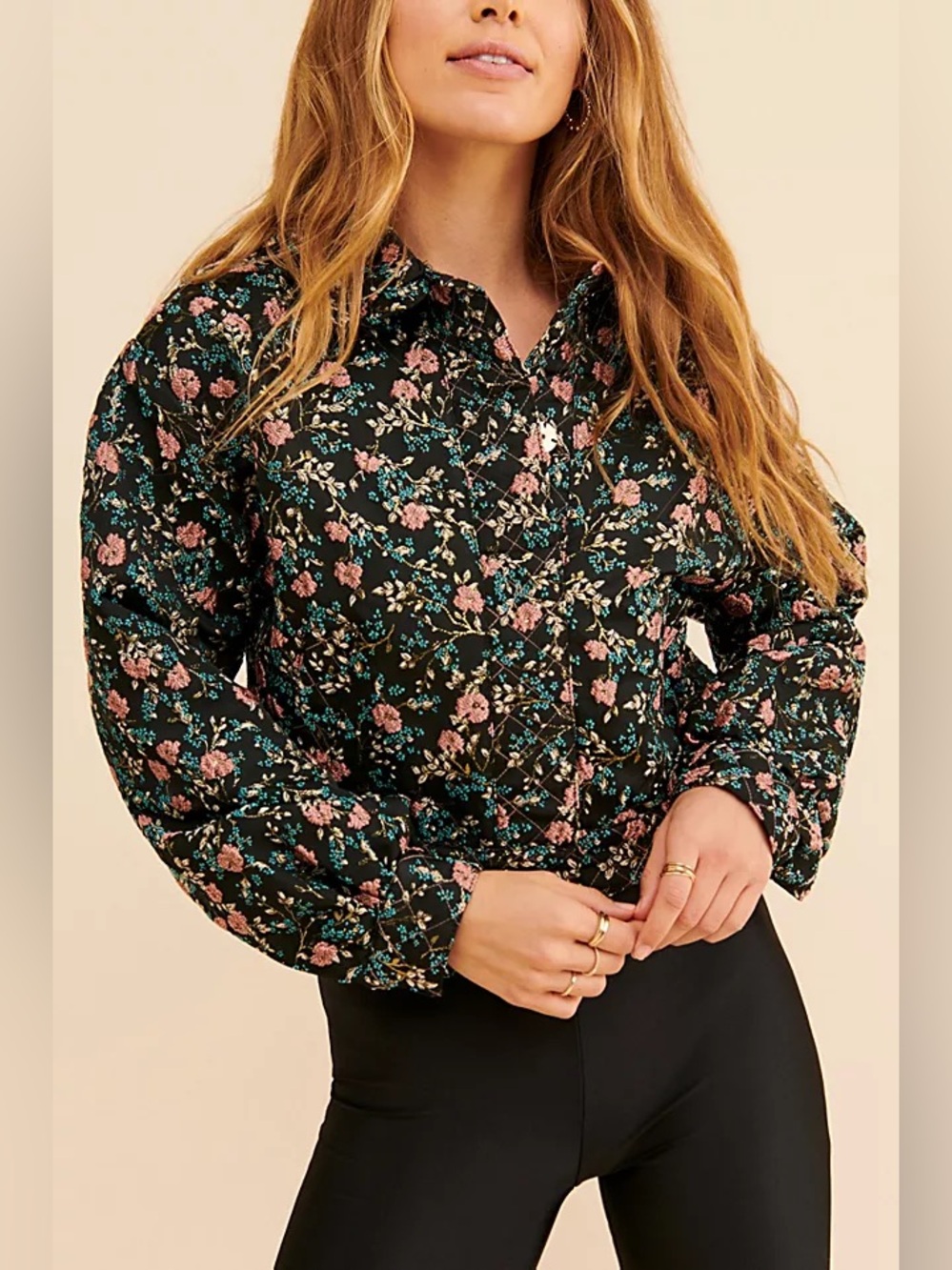 Sui by Anna Sui Alice Floral Jacquard Jacket Black Multi Size L